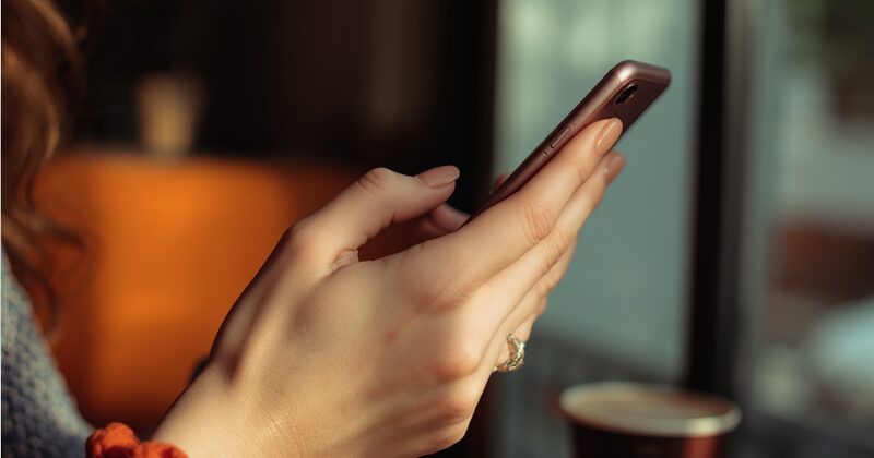 スマホを持つ女性